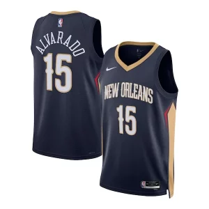 Jose Élégant Alvarado New Orleans Pelicans Nike Unisex Swingman Jersey Icon Edition Navy - Maillot de championnat - Revivez les victoires glorieuses
