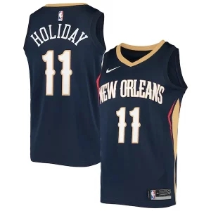 Jrue Holiday New Orleans Sophistiqué Pelicans Nike Swingman Jersey Navy - Maillot de qualité supérieure - Durable et résistant