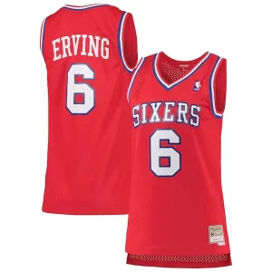 Julius Erving Philadelphia 76ers Women's 1982/83 Hardwood Classics Moderne Swingman Jersey Red - Pour les joueurs de basketball amateurs - Adapté à tous les styles de jeu