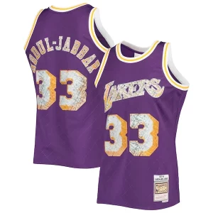 Kareem Abdul Jabbar Gracieux Los Angeles Lakers 1996 97 Hardwood Classics NBA 75th Anniversary Diamond Swingman Jersey Purple - Pour les amateurs de basketball passionnés - Livraison rapide