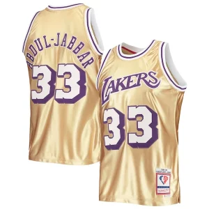 Kareem Abdul Jabbar Los Bold Angeles Lakers 75th Anniversary 1983/84 Hardwood Classics Swingman Jersey Gold - Parfait pour le match jour - Montrez votre support avec style