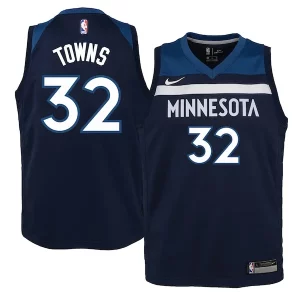 Karl Anthony Towns Confortable Minnesota Timberwolves Nike Youth Swingman Jersey Navy Icon Edition - Confort et style combinés - Pour un look exceptionnel