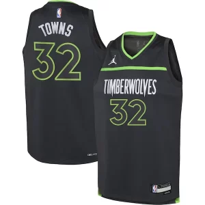 Karl Anthony Towns Minnesota Timberwolves Jordan Prime Brand Youth Swingman Jersey Statement Edition Black - Fait à la main - Un produit unique et de qualité