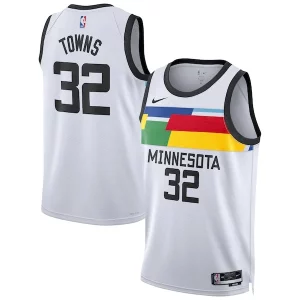 Karl Anthony Towns Minnesota Timberwolves Nike Unisex 2022/23 Swingman Jersey City Charming Edition White - Idéal pour les collectionneurs - Qualité premium garantie