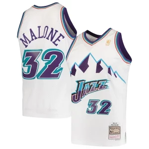 Karl Malone Utah Jazz 1996/97 Exclusif Hardwood Classics Swingman Jersey White - Promotion limitée - Profitez de la réduction avant qu'elle ne soit terminée