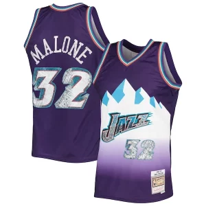 Karl Malone Utah Jazz Collectible 1996/97 Hardwood Classics NBA 75th Anniversary Diamond Swingman Jersey Purple - Vêtement de fan emblématique - Montrez votre amour pour l'équipe
