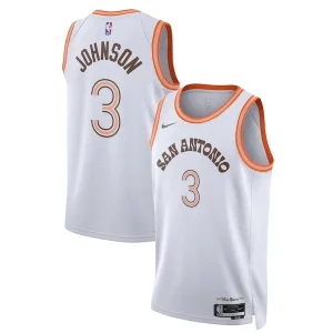 Keldon Johnson San Antonio Spurs Nike Unisex 2023/24 Swingman Jersey White Vibrant City Edition - Idéal pour les soirées de sport - Montrez votre style