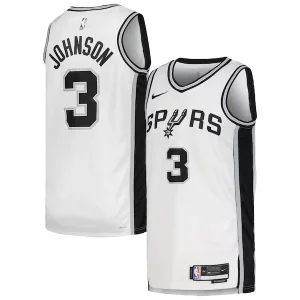 Keldon Johnson San Antonio Spurs Nike Unisex Swingman Jersey Association Edition Personalisable White/Black - Style contemporain - Restez à la mode avec ce maillot