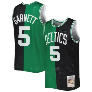 Kevin Garnett Boston Celtics Hardwood Classics 2007/08 Uniques Split Swingman Jersey Black/Kelly Green - Fait à la main - Un produit unique et de qualité