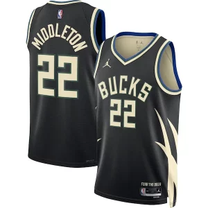 Khris Middleton Milwaukee Bucks Jordan Brand Unisex Swingman Jersey Statement Edition Stylish Black - Giftez-le à un fan dévoué - Livraison en temps pour les fêtes
