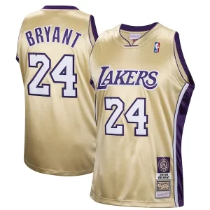 Kobe Bryant Los Angeles Lakers Hall of Fame Class of 2020 #24 Authentic Hardwood Classics Premium Jersey Gold - Pour les joueurs de basketball amateurs - Adapté à tous les styles de jeu
