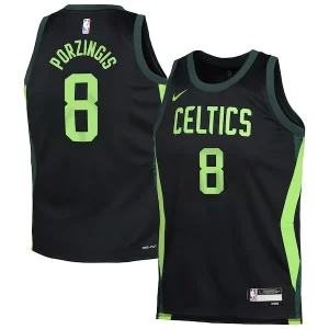 Kristaps Porzingis Boston Luxueux Celtics Nike Youth 2024/25 Swingman Player Jersey City Edition Black - Confort et style combinés - Pour un look exceptionnel