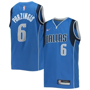 Kristaps Porzingis Dallas Mavericks Nike Youth 2021/22 Diamond Swingman Jersey Icon Edition Blue Vibrant - Édition limitée - Uniques dans leur genre