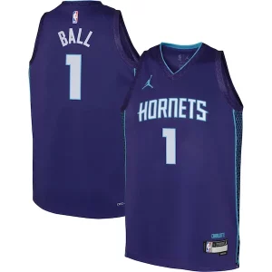 LaMelo Ball Charlotte Hornets Exclusif Jordan Brand Youth Swingman Jersey Statement Edition Purple - Maillot authentique - Reproduit avec soin