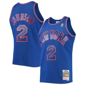 Larry Johnson New York Knicks 1996/97 Hardwood Classics Swingman Jersey Blue Charming - Vêtement de fan emblématique - Montrez votre amour pour l'équipe