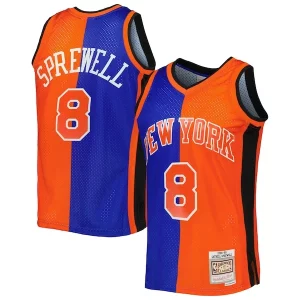 Latrell Sprewell New York Knicks Hardwood Classics 1998/99 Split Prime Swingman Jersey Blue/Orange - Pour les amateurs de basketball passionnés - Livraison rapide