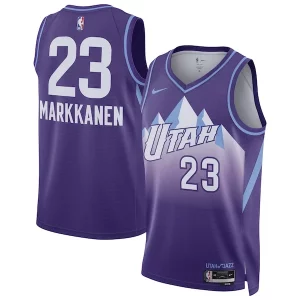 Lauri Markkanen Utah Jazz Nike Unisex 2024/25 Confortable Swingman Player Jersey City Edition Purple - Édition limitée - Uniques dans leur genre