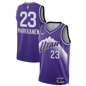 Lauri Markkanen Utah Moderne Jazz Nike Unisex 2023/24 Swingman Jersey Purple City Edition - Pour les matchs d'athlétisme - Restez frais et confortable