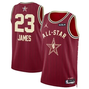 LeBron James Jordan Brand Unisex 2024 NBA All Star Game Swingman Premium Jersey Crimson - Édition commemorative - Souvenez-vous des moments inoubliables