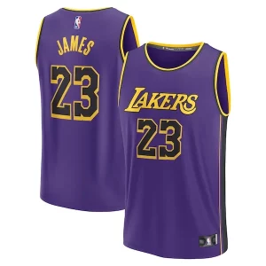 LeBron James Los Angeles Lakers 2022/23 Fast Break Replica Jersey Statement Personalisable Edition Purple - Maillot de marque reconnue - Faites confiance à la qualité
