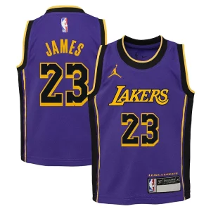 LeBron James Los Angeles Lakers Jordan Brand Preschool 2022/23 Dri FIT Replica Jersey Uniques Statement Edition Purple - Giftez-le à un fan dévoué - Livraison en temps pour les fêtes