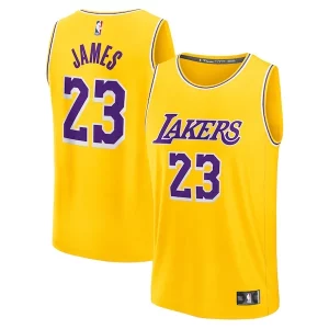 LeBron James Los Angeles Lakers Youth Fast Break Prime Replica Player Jersey Icon Edition Gold - Confort et style combinés - Pour un look exceptionnel