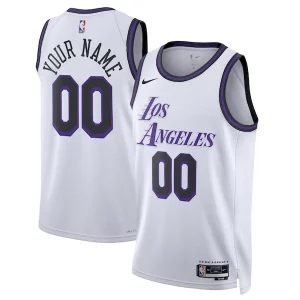 Los Angeles Lakers Nike Unisex Personalisable 2022/23 Swingman Custom Jersey City Edition White - Giftez-le à un fan dévoué - Livraison en temps pour les fêtes