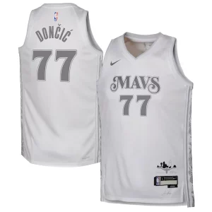Luka Dončić Dallas Mavericks Nike Youth 2024/25 Swingman Player Jersey City Edition White Distingué - Style contemporain - Restez à la mode avec ce maillot