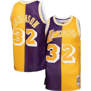Magic Johnson Captivant Los Angeles Lakers Big & Tall Hardwood Classics 1984/85 Split Swingman Jersey Purple/Gold - Nouvelle arrivée - Êtes-vous prêt pour la saison ?