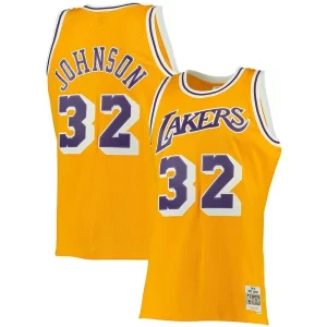 Magic Johnson Los Angeles Lakers 1984/85 Big & Tall Hardwood Classics Swingman Jersey Vibrant Gold - Pour les joueurs de basketball amateurs - Adapté à tous les styles de jeu