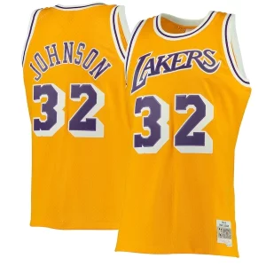 Magic Johnson Los Angeles Lakers 1984/85 Hardwood Classics Swingman Jersey Refiné Gold/Purple - Giftez-le à un fan dévoué - Livraison en temps pour les fêtes