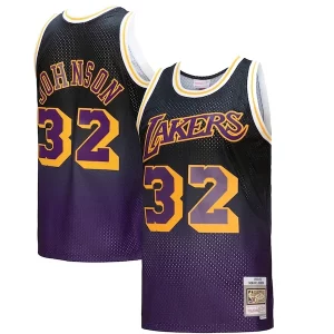 Magic Johnson Los Angeles Lakers 1984/85 Moderne Hardwood Classics Fadeaway Swingman Player Jersey Purple/Black/Gold - Pour les amateurs de basketball passionnés - Livraison rapide