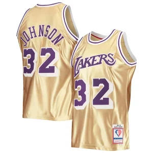 Magic Johnson Los Angeles Lakers 75th Anniversary 1984/85 Hardwood Classics Swingman Moderne Jersey Gold - Confort et style combinés - Pour un look exceptionnel