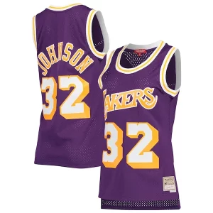 Magic Johnson Los Angeles Lakers Premium Women's Hardwood Classics 1984/85 Swingman Jersey Purple - Idéal pour les soirées de sport - Montrez votre style