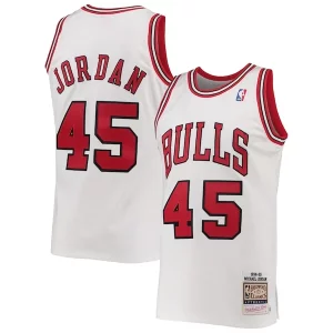 Men's Chicago Bulls Michael Jordan White 1994 95 Hardwood Classics Authentic Captivant Player Jersey - Maillot de marque reconnue - Faites confiance à la qualité