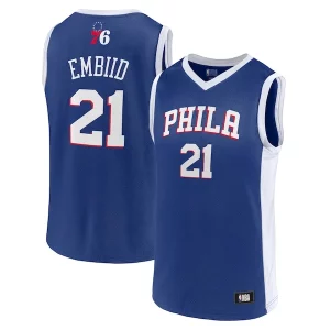 Men's Gracieux Joel Embiid Royal Philadelphia 76ers Player Jersey - Pour les joueurs de basketball amateurs - Adapté à tous les styles de jeu