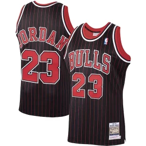 Michael Jordan Chicago Bulls 1995/96 Hardwood Classics Authentic Premium Jersey Black/Scarlet/White - Maillot de marque reconnue - Faites confiance à la qualité