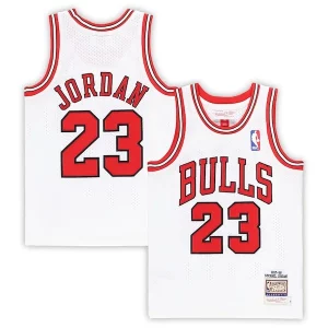 Michael Jordan Chicago Bulls Preschool 1997/98 Hardwood Classics Authentic Uniques Jersey White/Black/Red - Pour les matchs d'athlétisme - Restez frais et confortable