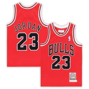 Michael Jordan Chicago Bulls Preschool Haut de gamme 1997/98 Hardwood Classics Authentic Jersey Red/Black/White - Style contemporain - Restez à la mode avec ce maillot