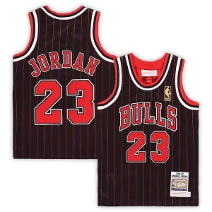 Michael Jordan Chicago Bulls Toddler 1996/97 Sophistiqué Hardwood Classics Authentic Jersey Black/Red/White - Pour les joueurs de basketball amateurs - Adapté à tous les styles de jeu