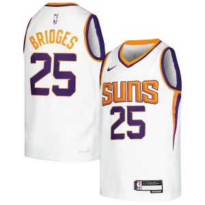 Mikal Bridges Phoenix Magnifique Suns Nike Youth Swingman Jersey Association Edition White/Purple - Confort et style combinés - Pour un look exceptionnel