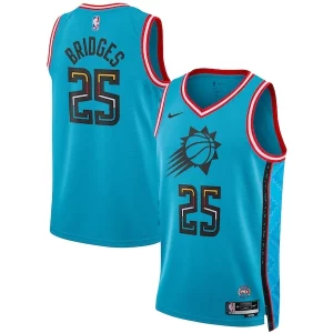 Mikal Bridges Phoenix Suns Nike Unisex 2022/23 Swingman Captivant Jersey City Edition Turquoise - Idéal pour les collectionneurs - Qualité premium garantie