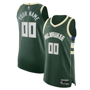 Milwaukee Bucks Nike 2021/22 Diamond Authentic Custom Jersey Icon Edition Magnifique Hunter Green - Fait à la main - Un produit unique et de qualité