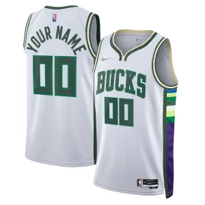 Milwaukee Bucks Nike 2021/22 Swingman Custom Bold Jersey City Edition White - Parfait pour le match jour - Montrez votre support avec style