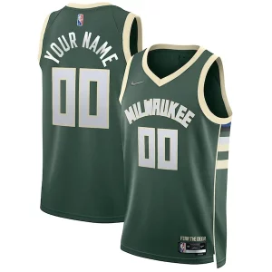 Milwaukee Commémoratif Bucks Nike 2021/22 Diamond Swingman Custom Jersey Icon Edition Hunter Green - Maillot de qualité supérieure - Durable et résistant