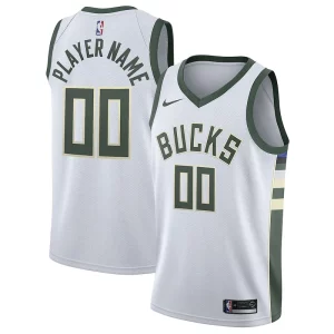 Milwaukee Gracieux Bucks Nike 2020/21 Swingman Custom Jersey Association Edition White - Style contemporain - Restez à la mode avec ce maillot