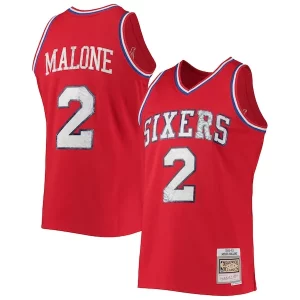 Moses Malone Philadelphia 76ers 1982/83 Hardwood Classics Stylish NBA 75th Anniversary Diamond Swingman Jersey Red - Maillot de qualité supérieure - Durable et résistant