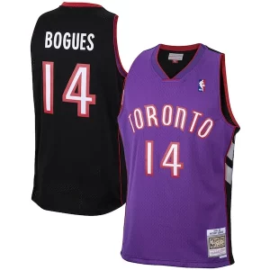 Muggsy Bogues Haut de gamme Toronto Raptors 2001/02 Hardwood Classics Swingman Jersey Purple - Maillot de championnat - Revivez les victoires glorieuses