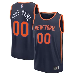 New York Knicks Unique Custom Fast Break Jersey Navy Statement Edition - Confort et style combinés - Pour un look exceptionnel