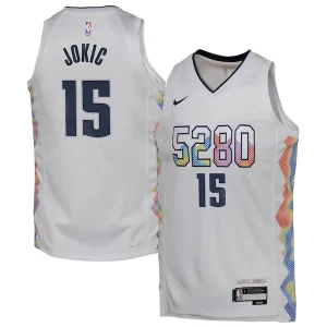Nikola Jokic Denver Nuggets Nike Youth 2024/25 Swingman Player Prime Jersey City Edition White - Collectionner ce maillot rare - Augmentez la valeur de votre collection